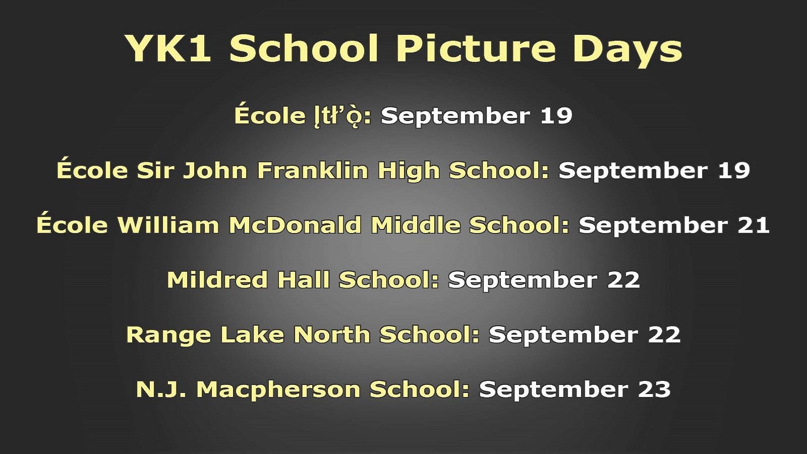 School Picture Days 2022